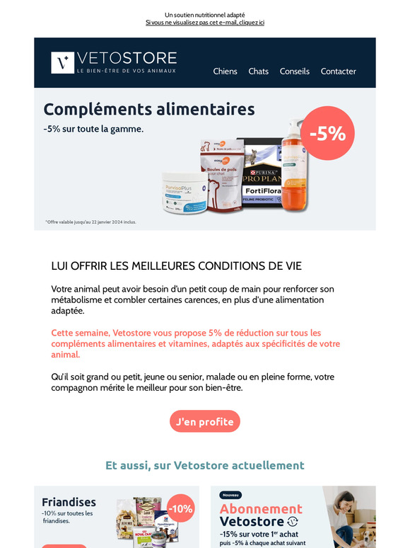 -5% sur tous les compléments alimentaires et vitamines