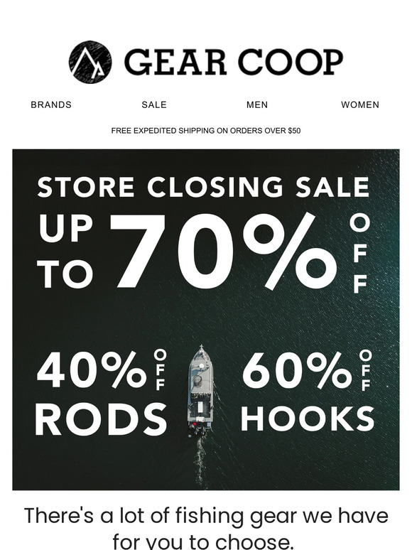 Going Fishing? Save Up To 70% On Gear at Gear Coop's Store Closing Sale