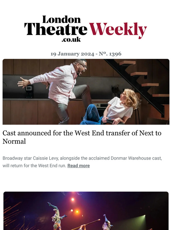 Cast announced for Next to Normal West End transfer