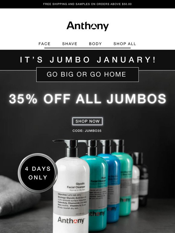 Flash Sale Alert💥 35% off Jumbos – 4 Days Only