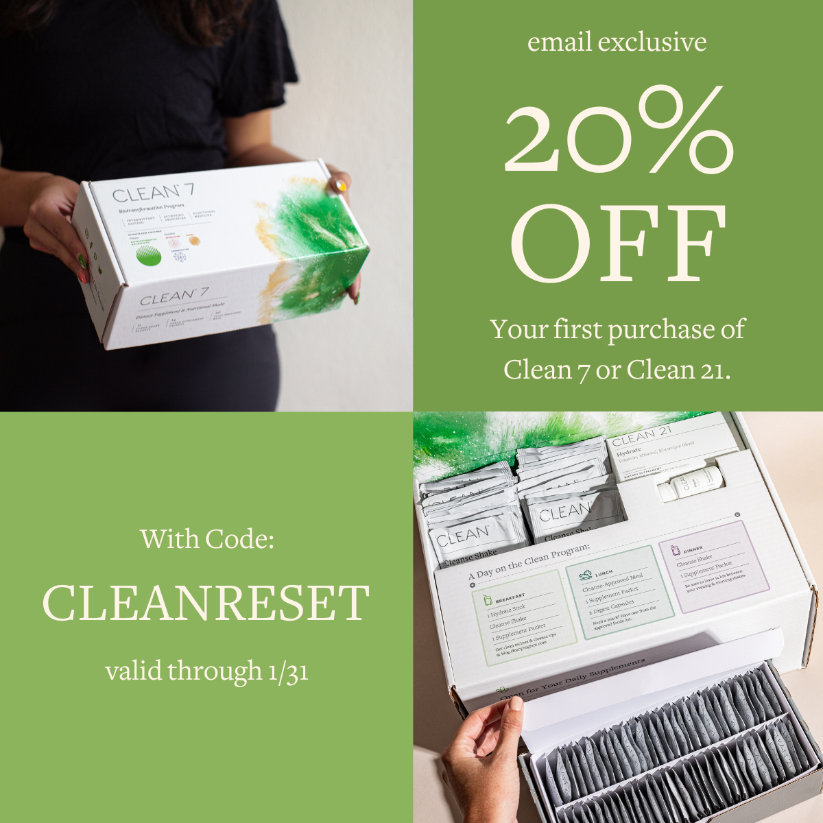 20% Off Clean 7 or Clean 21