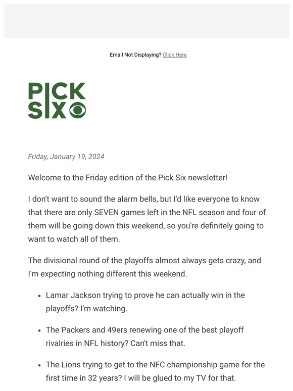 CBS Sports NFL divisional round picks, plus why the pressure is on Lamar Jackson and ranking