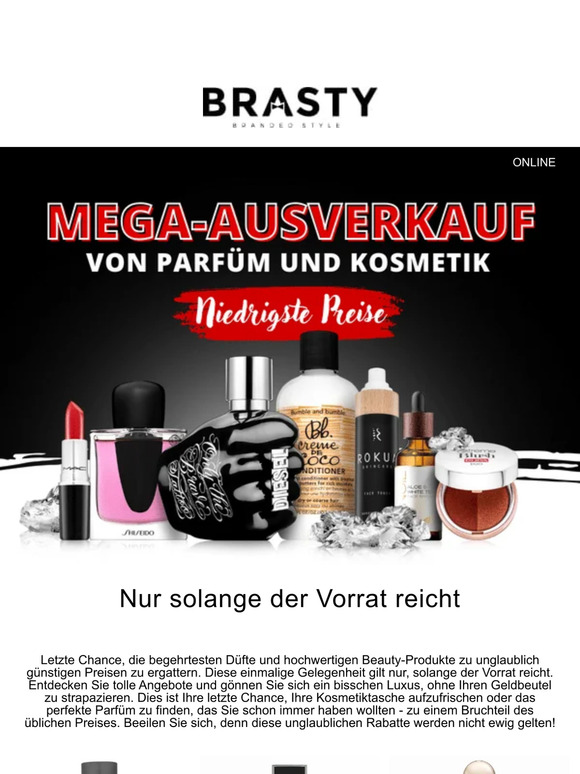Letzte Chance für ein Schnäppchen - Wir werden bald die Preise der meisten Marken erhöhen