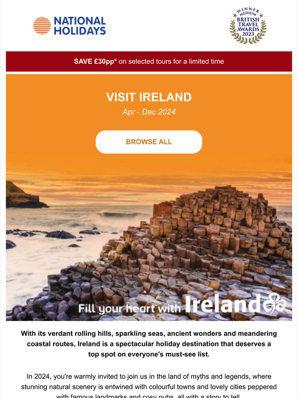 National Holidays Save on Ireland holidays in 2024 Milled