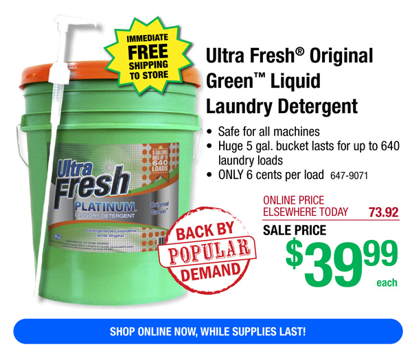 Menards Ultra Fresh® 5Gallon Liquid Laundry Detergent ONLY 39.99