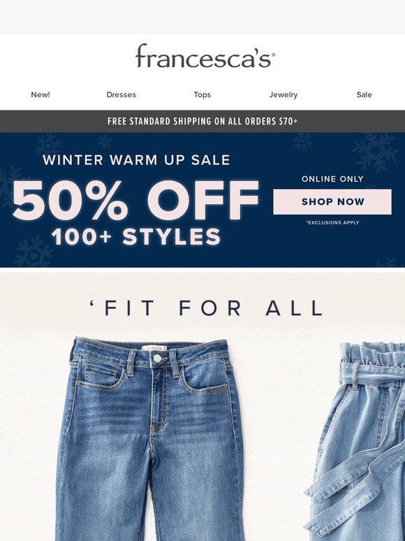 50% Off 100s Of Styles!!