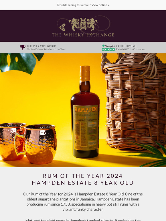 The Whisky Exchange Rum of the Year 2024 Hampden Estate 8 Year Old
