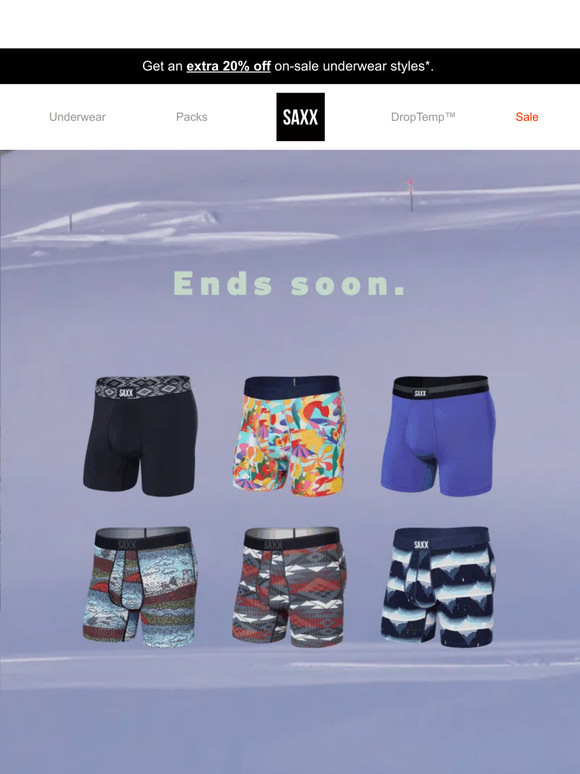 SAXX Underwear Email Newsletters Shop Sales, Discounts, and Coupon Codes