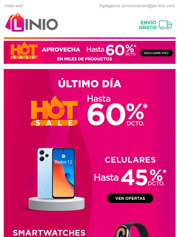 ¡⏰Últimas horas Hot Sale! Hasta 60% 🔥
