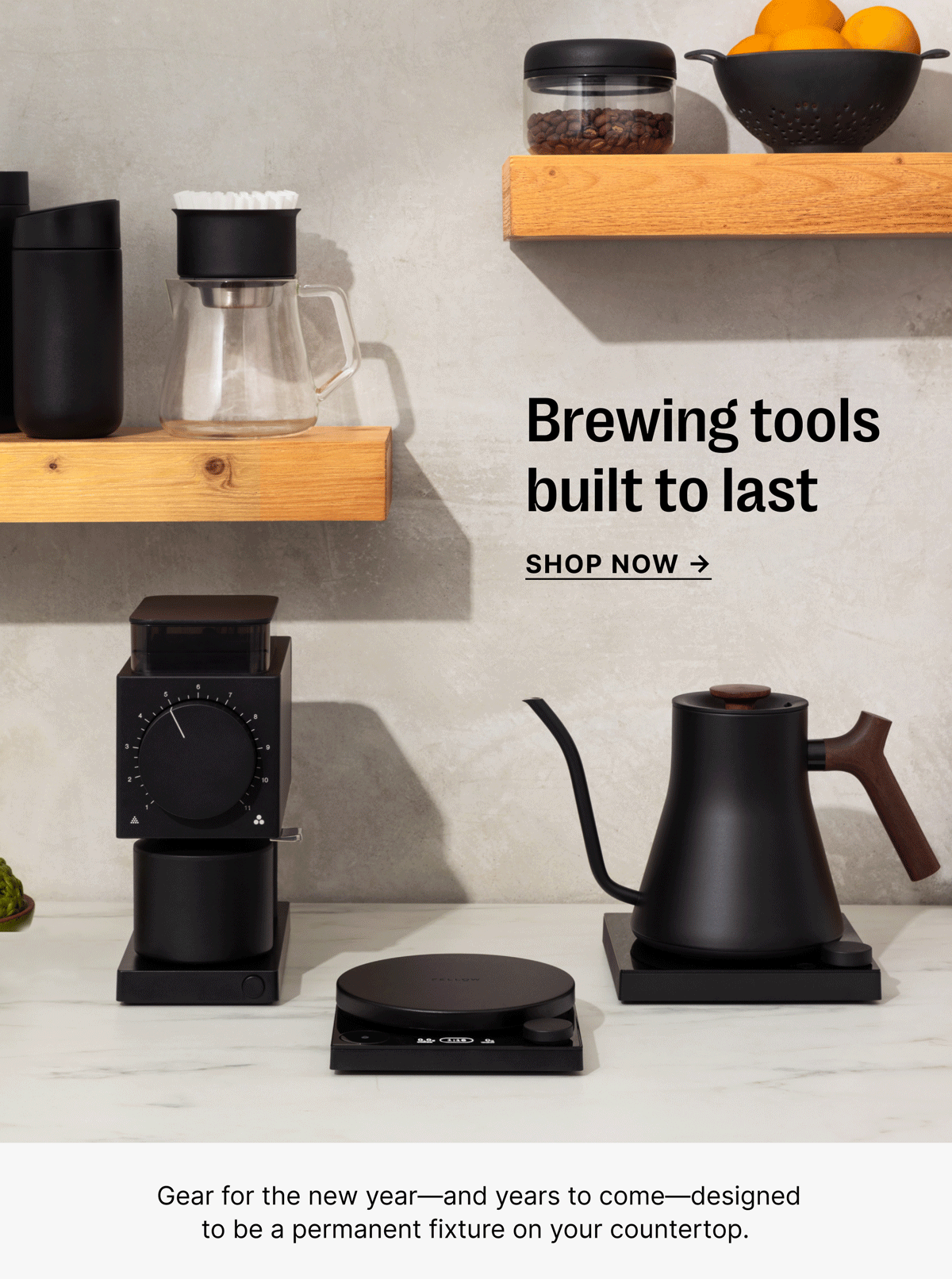 Brewing tools built to last SHOP NOW →  Gear for the new year—and years to come—designed to be a permanent fixture on your countertop.