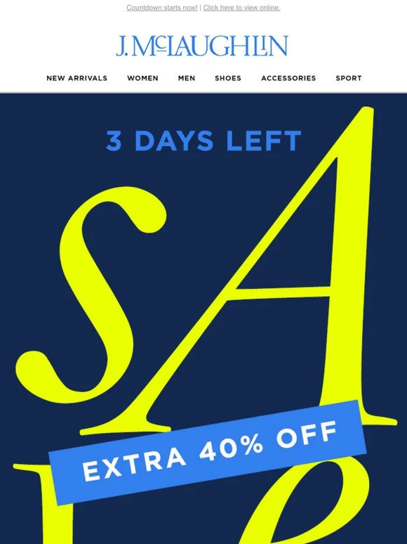 3 Days Left! Extra 40% Off Ends Soon!
