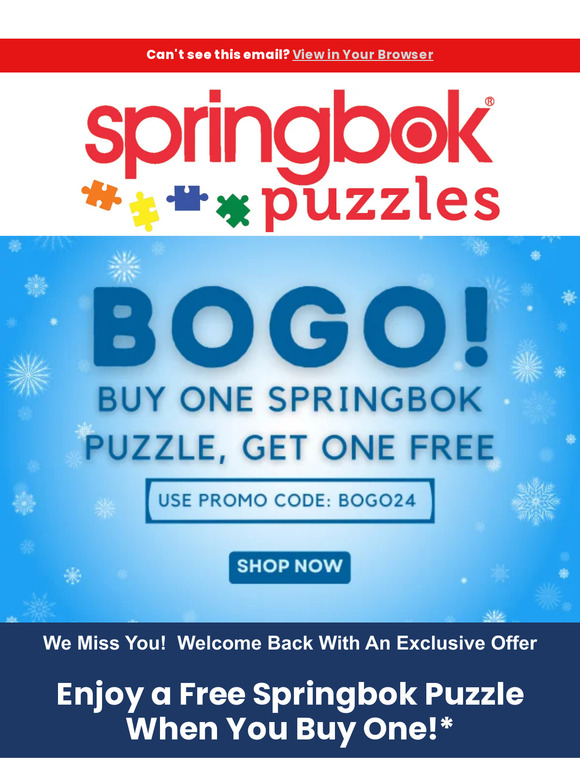 Springbok Puzzles FREE Puzzle When You Buy One! A Gift to You