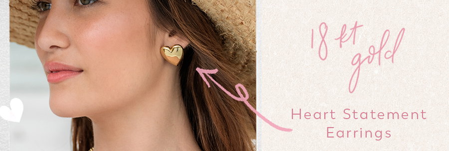The 18K Gold Heart Statement Earrings