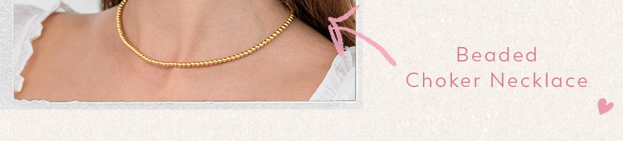 The 18K Gold Beaded Choker Necklace