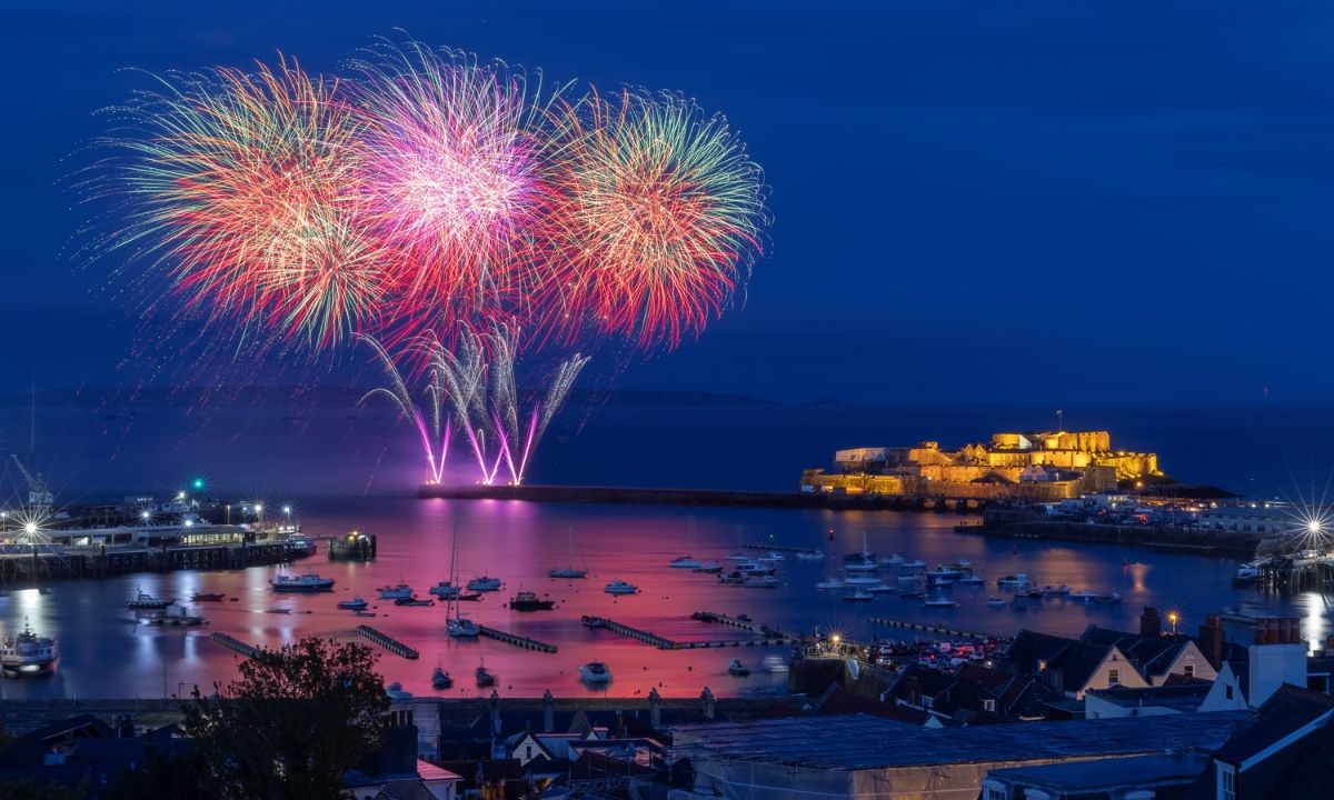 Fireworks over St. Peter Port Harbour