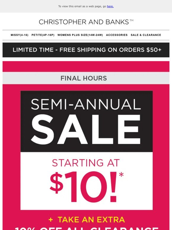 Final Call📣 Last Hours of Semi-Annual Sale