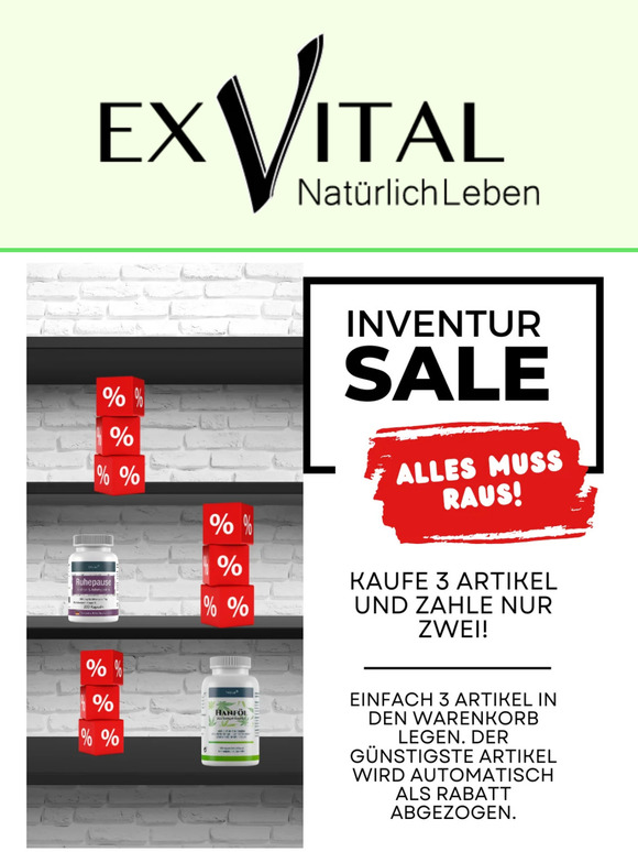 INVENTURSALE 😍: 3 Artikel zum Preis von 2