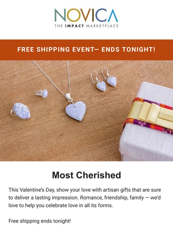 Early Valentine’s free shipping — ends tonight!