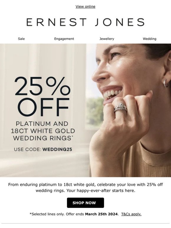 Say I do to 25% off wedding rings