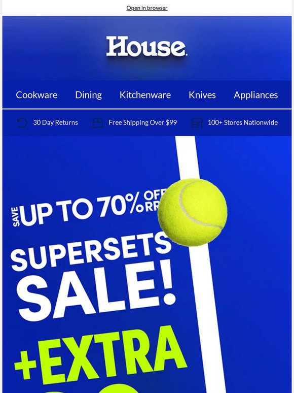 🎾Ace Entertaining with +EXTRA 20% Off Super Sets