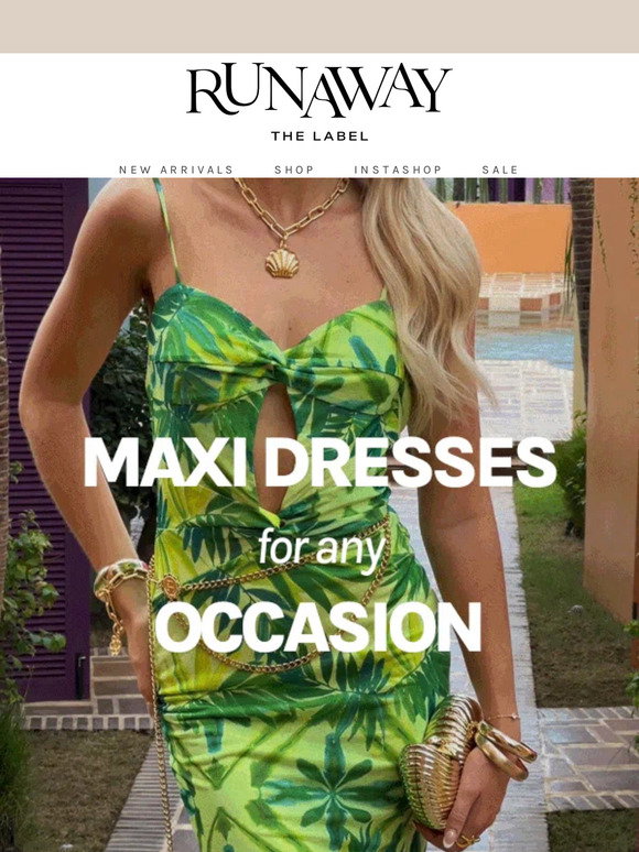 RUNAWAY THE LABEL Olivia Maxi Dress Cyan