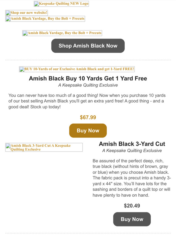 Keepsake Quilting ⚡We're Back in (Amish) Black!⚡ Milled