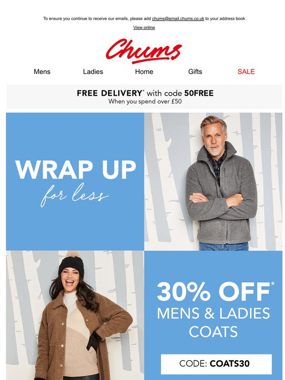 Wrap up for less: 30% off coats
