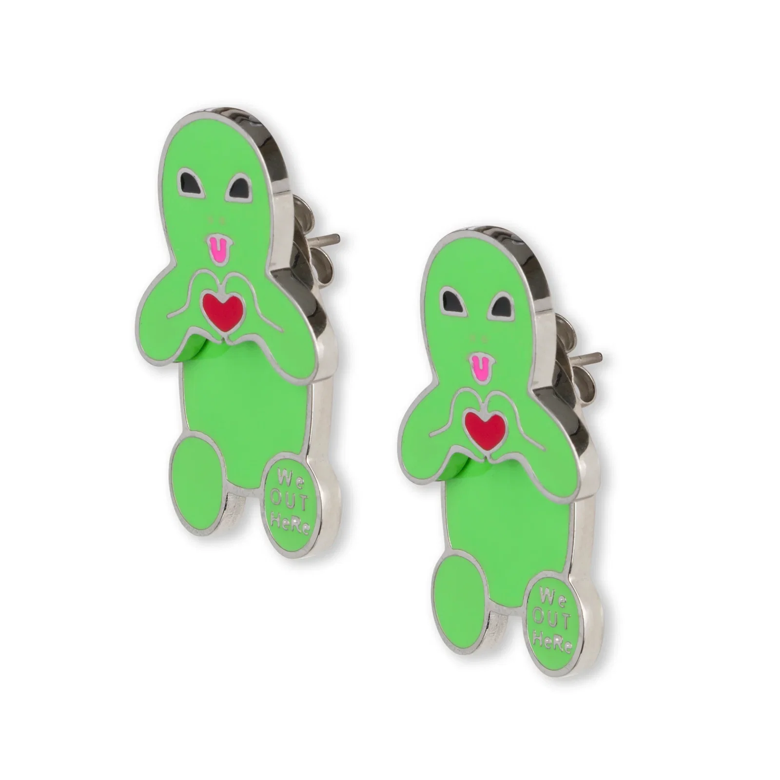 Image of Alien Loves Earring Set (Green)