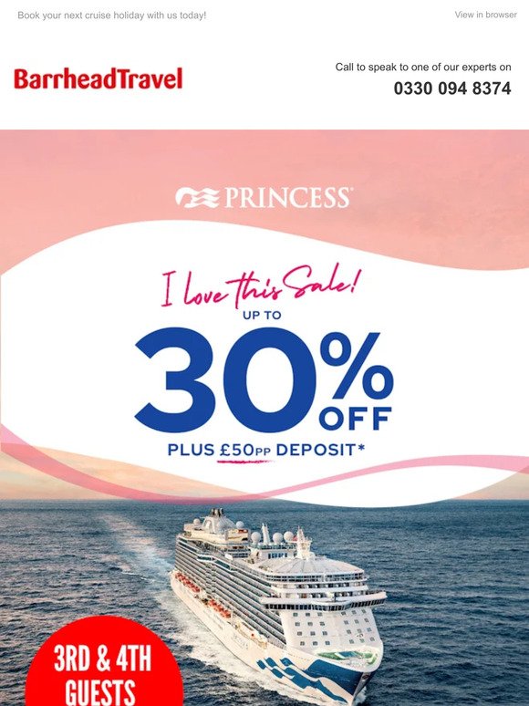 Sail from £399pp | Up to 30% off + book with low £50pp deposits