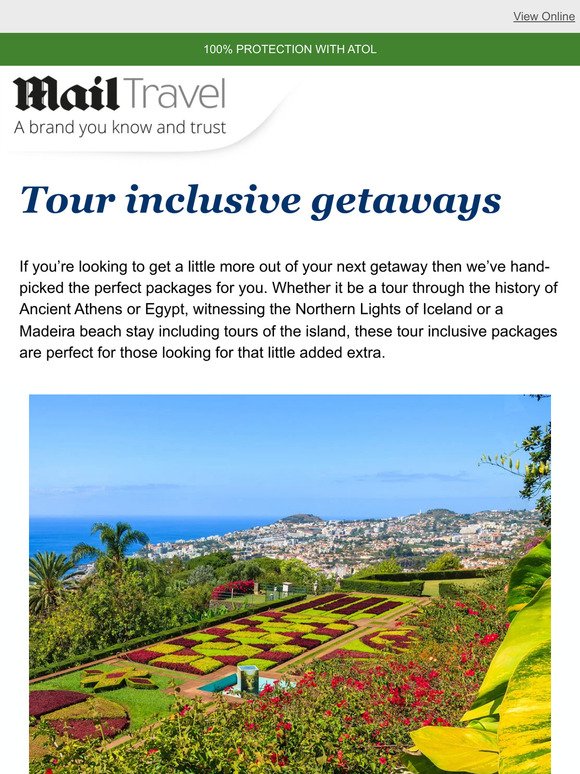 Tour inclusive getaways with that little added extra…