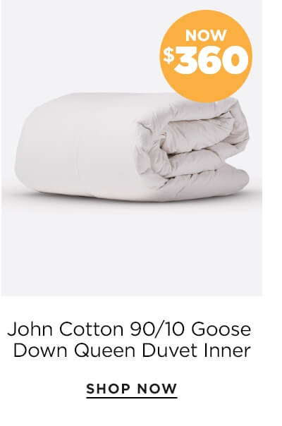 John Cotton 90/10 goose down queen duvet inner now $360