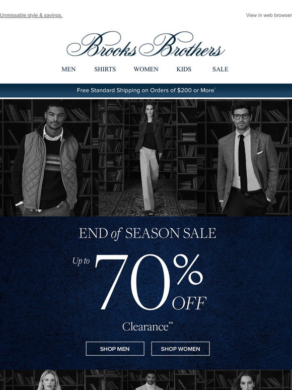 Brooks Brothers: It's time: up to 70% off the season's best | Milled