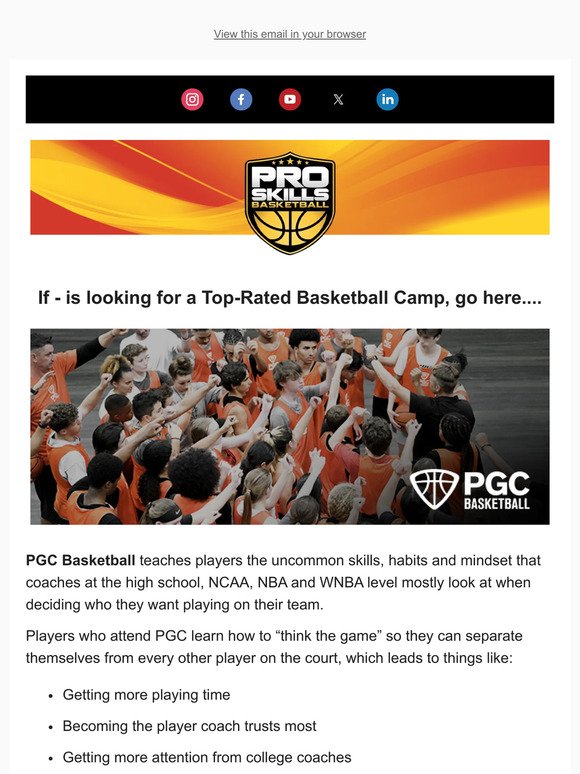 Our #1 recommended basketball camp for serious players…