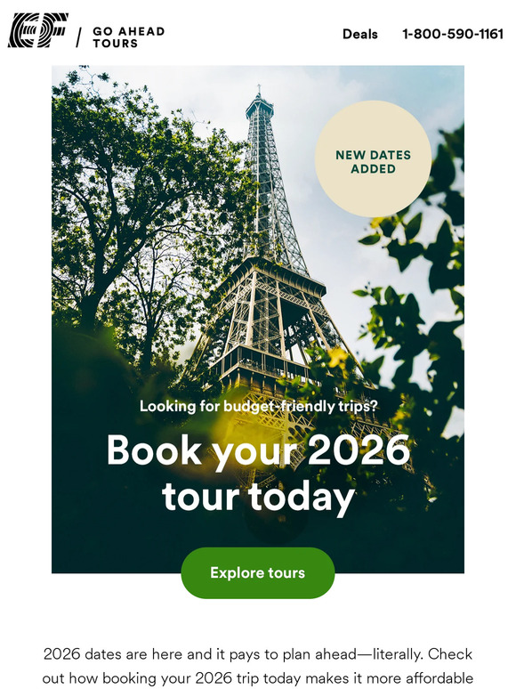Go Ahead Tours 3 benefits of booking your 2026 tour now Milled