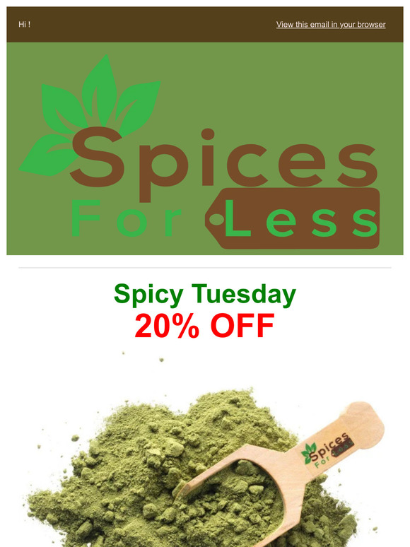 20% Off This Favorite Item! Spicy Tuesday!