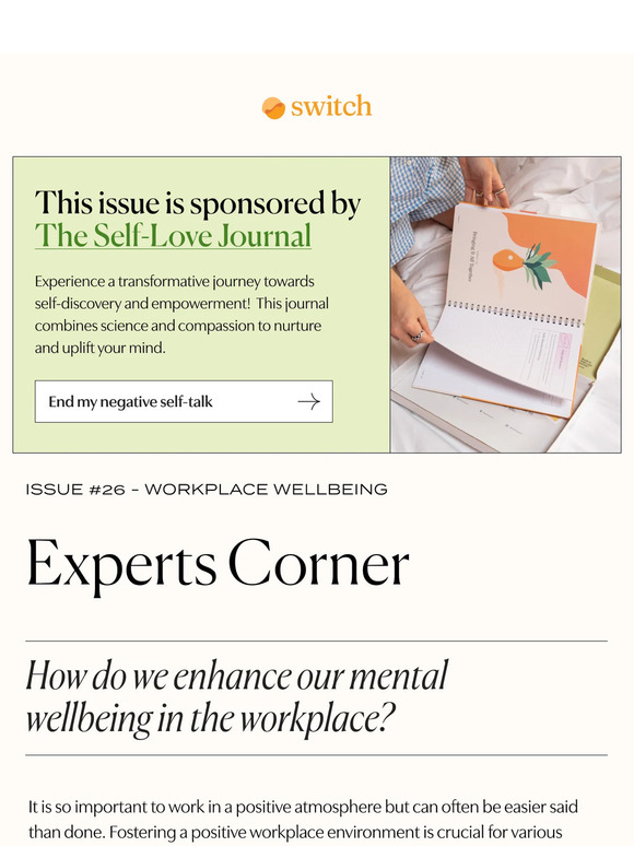 Enhancing our mental wellbeing in the workplace 💌