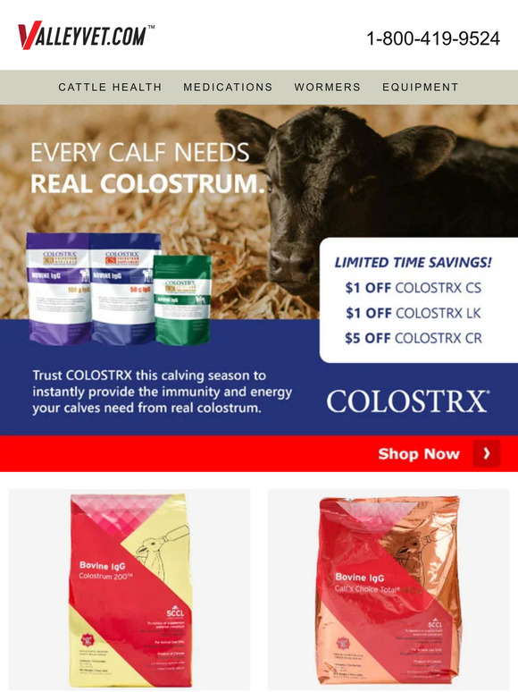 Valley Vet Supply 5 off this Colostrum Replacer Milled