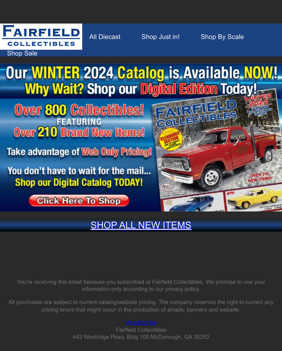 Fairfield Collectibles Digital Sneak Peek of our 2nd Winter 2024