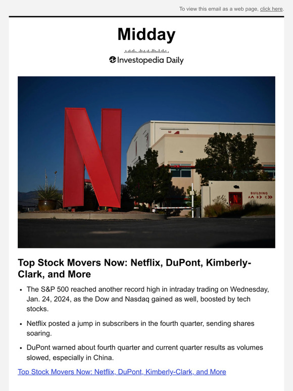 Investopedia Academy Top Stock Movers Now Netflix, DuPont, Kimberly