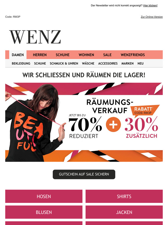 70% Rabatt + 30% Gutschein