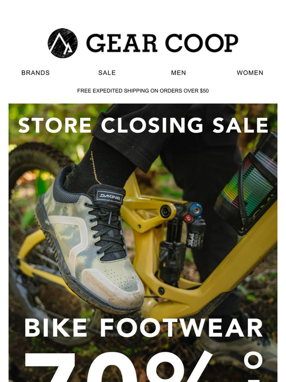 70% Off Cycling Footwear & More! Only At The Gear Coop Store Closing Sale!