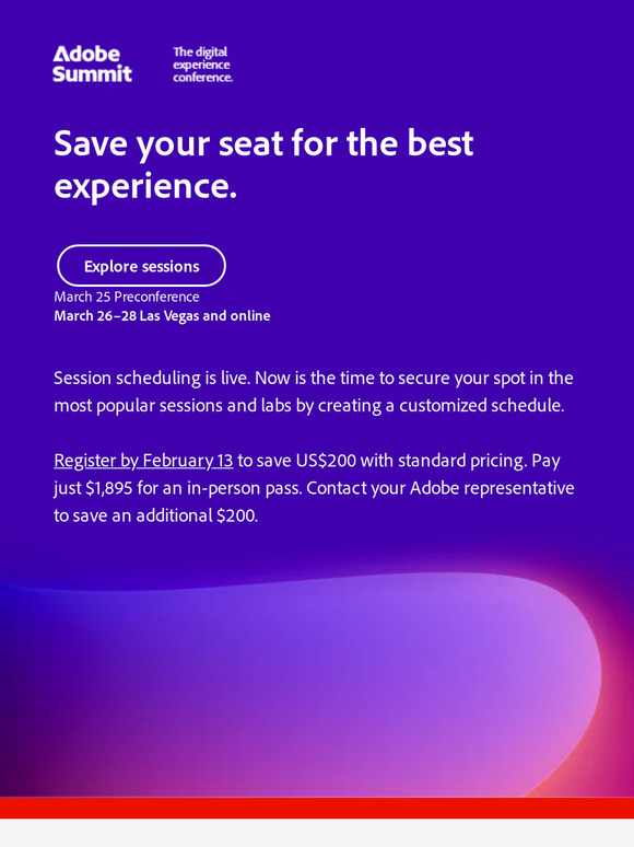Start scheduling your Summit sessions now