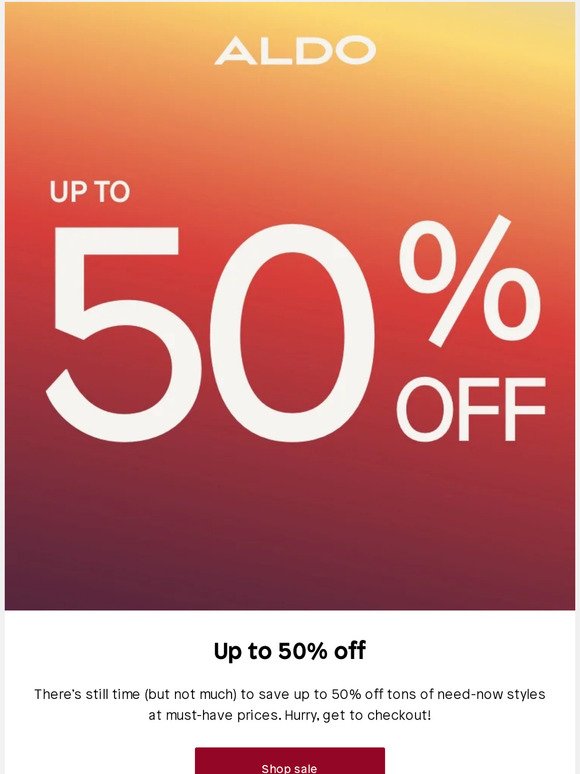 Ends soon: Up to 50% off + extra 10% off sale