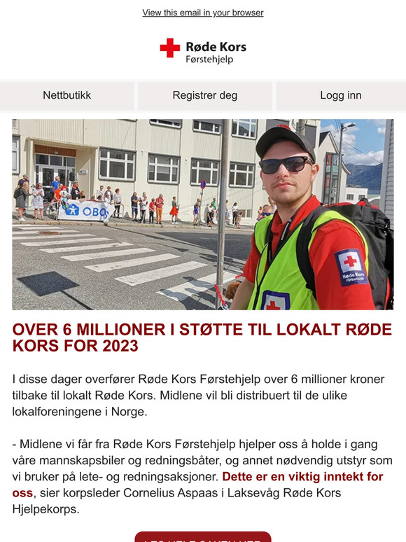 I disse dager overførses over 6 mill. i støtte til lokalt Røde Kors ❤️👏