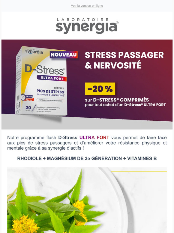 NOUVEAU ! D-Stress ULTRA FORT, gère les pics de stress passagers et la nervosité !