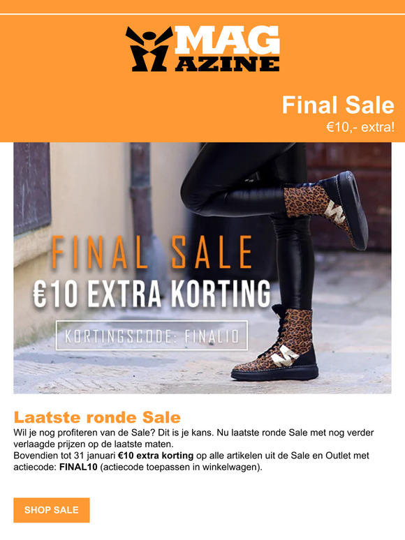 Final Sale + €10,- extra korting/discount
