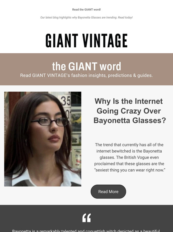 Giant Vintage Why Is the Going Crazy Over Glasses