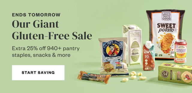 Ends Tomorrow: Our Giant Gluten-Free Sale. Start Saving.