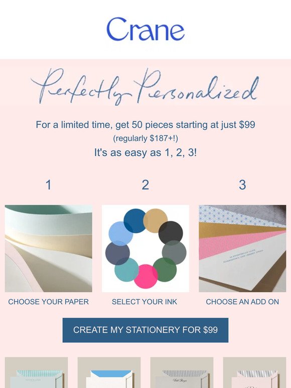 For a Limited Time: $99 Personalized Stationery!