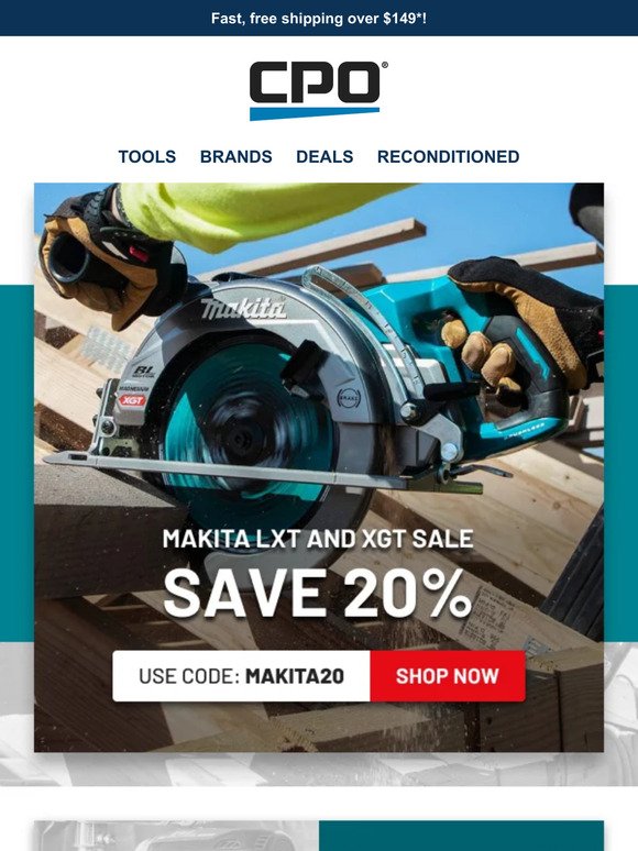20% Off Makita LXT and XGT - Limited Time Deal!